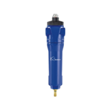 Thumbnail of Quincy QMF Coalescer Compressed Air Filter with analog dP gauge painted blue with brass NPT fitting