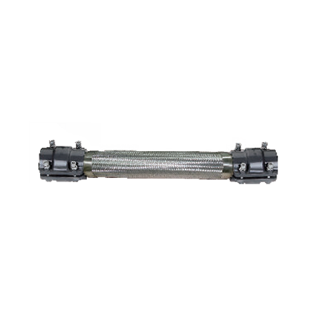 	A flexible black AirPipe Rubber Flex Hose with metal fittings on both ends, displayed on a plain white background.