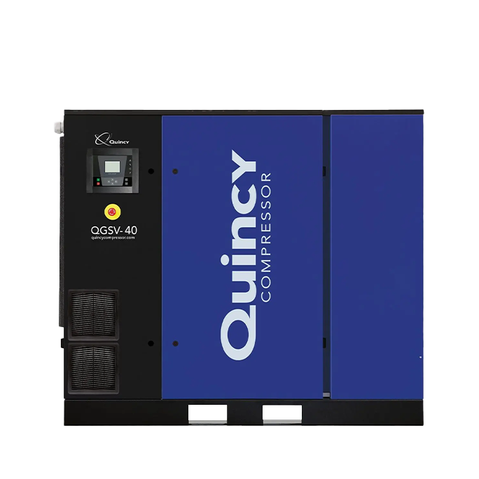 Quincy QGSV Rotary screw compressor, floor mount- front facing