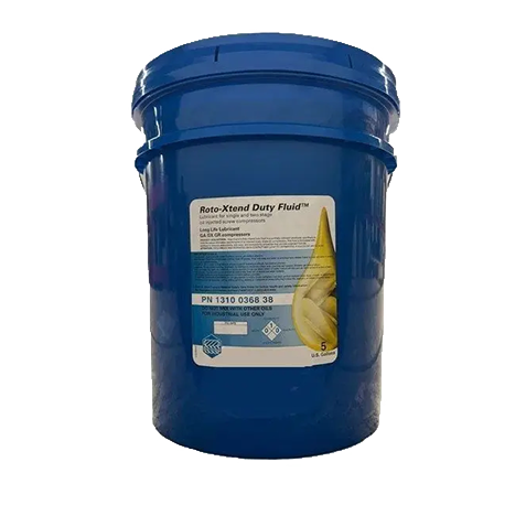 Atlas Copco Roto-Extend 5-gallon synthetic compressor oil – long-life 8000-hour lubricant designed for rotary screw compressors with superior thermal stability