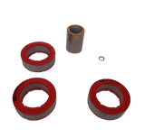 Thumbnail of Atlas Copco air and oil filter kit (SKU: 1503612960) featuring muffler elements, air filters, and seal washer; designed for LE series stationary oil-injected compressors with a 2000-hour or 1-year service interval.