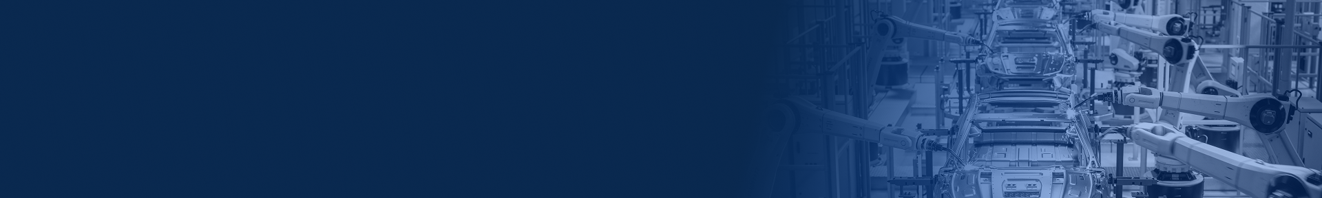 Header banner of industrial equipment with blue overlay