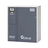 Thumbnail of Atlas copco grey cabinet style oil-free SF air compressor with electronic controls