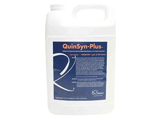 Quincy QuinSyn Plus 1 Gallon Synthetic Compressor Oil – 8,000-hour ISO 46 lubricant for rotary screw compressors with PAO and ester base for high-temp stability