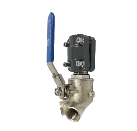 AIRpipe angled two-port female NPT aluminum wall brackets with locking handle for compressed air piping systems, dual outlet quick-install design