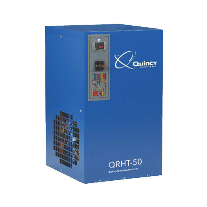 Quincy QRHT High Temperature Non-Cycling Refrigerated Air Dryer-blue product, front facing