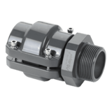 Thumbnail of Male threaded adapter with quick-connect design, full-volume flow, and non-flammable material construction