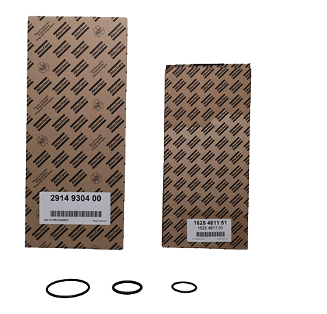 Atlas Copco RS Xtend air and oil filter kit (SKU: 3001160802) for GA37+ VSD food-grade compressors; includes filters, oil separators, and O-rings for 4000-hour maintenance.