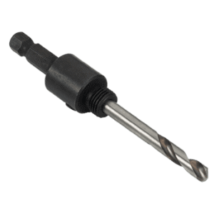 Black metal jig which holds drill bits into a drill