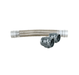 Thumbnail of AirPipe flexible 304 stainless steel hose with braided texture and smooth end fittings, adjacent to two couplings.