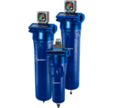 Thumbnail of Quincy QPF and QMF compressed air filters family, high efficiency coalescing, particulate, and activated carbon filter variations for clean, dry air systems