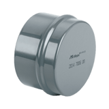 Dark grey aluminum end cap for capping off aluminum piping