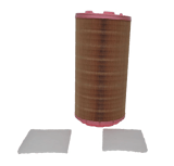 Atlas Copco air filter kit (SKU: 1837001883) for GA37+ to GA45+ oil-injected screw compressors; includes 3 air filters with 4000-hour or 1-year service interval.