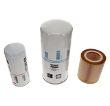 Atlas Copco food-grade maintenance kit (SKU: 2901353700) for GA15–26 Full-Feature oil-injected compressors; includes oil filter, oil separator, and drain kit for 4000-hour service in food industry applications.