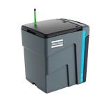 Atlas Copco OSC 1250 CLAY separator with activated carbon filtration, featuring dual 3/4-inch condensate inlets and 3/4-inch water outlet, rated for up to 3311 CFM capacity