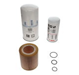 Atlas Copco filter/separator kit (SKU: 2901200650) for GA18+ to GA37+ VSD stationary oil-injected compressors; includes oil filter, oil separator, and O-rings for 4000-hour service.