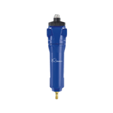 Thumbnail of Quincy QMF Coalescer Compressed Air Filter with analog dP gauge painted blue with brass NPT fitting