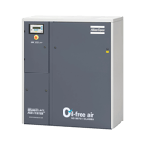 Thumbnail of Atlas copco grey cabinet style oil-free SF air compressor with electronic controls