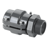 Thumbnail of Male threaded adapter with quick-connect design, full-volume flow, and non-flammable material construction