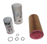 Thumbnail of Atlas Copco air and oil filter kit (SKU: 2901990418) for GA18+-37+ VSD compressors; includes air filter element, oil separator, and O-rings for 4000-hour service interval