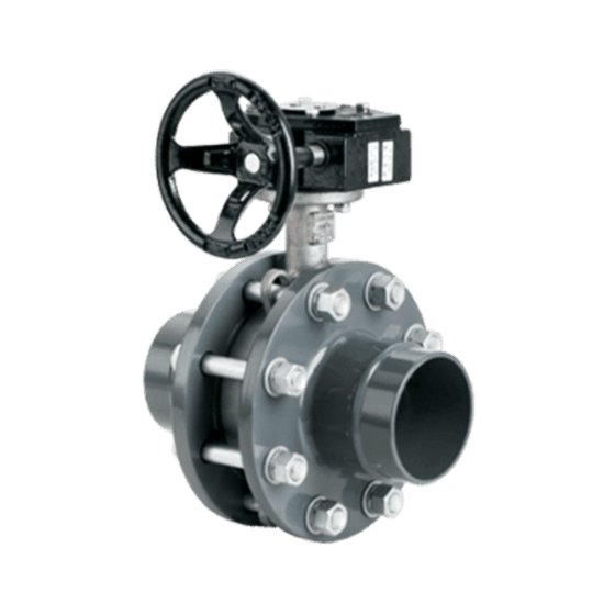 Simple metal ball valve with a black wheel shaped handle and AIRpipe clamp style connectors on both ends
