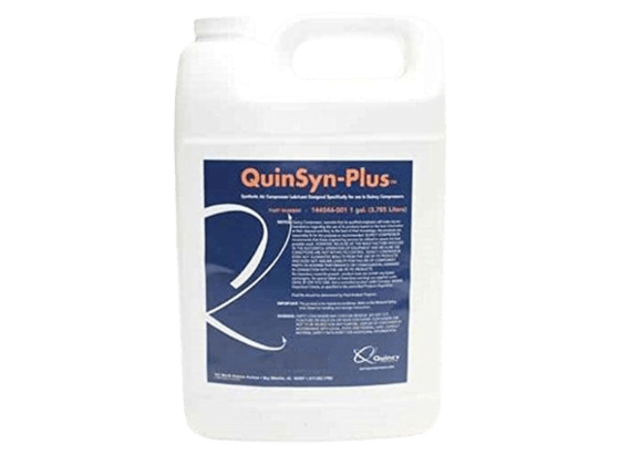 Quincy QuinSyn Plus 1 Gallon Synthetic Compressor Oil – 8,000-hour ISO 46 lubricant for rotary screw compressors with PAO and ester base for high-temp stability