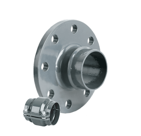 AIRpipe ANSI aluminum flange with union connector, gasket, and bolt kit for compressed air systems, corrosion-resistant, ISO 8573-1 certified