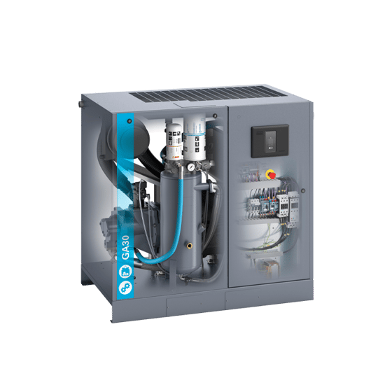 Atlas Copco GA30 40 Horsepower Rotary Screw Air Compressor 125psi ...