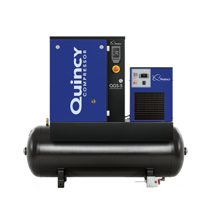 Quincy QGS5 5 Horsepower 60 Gallon Tank Mounted Rotary Screw Air